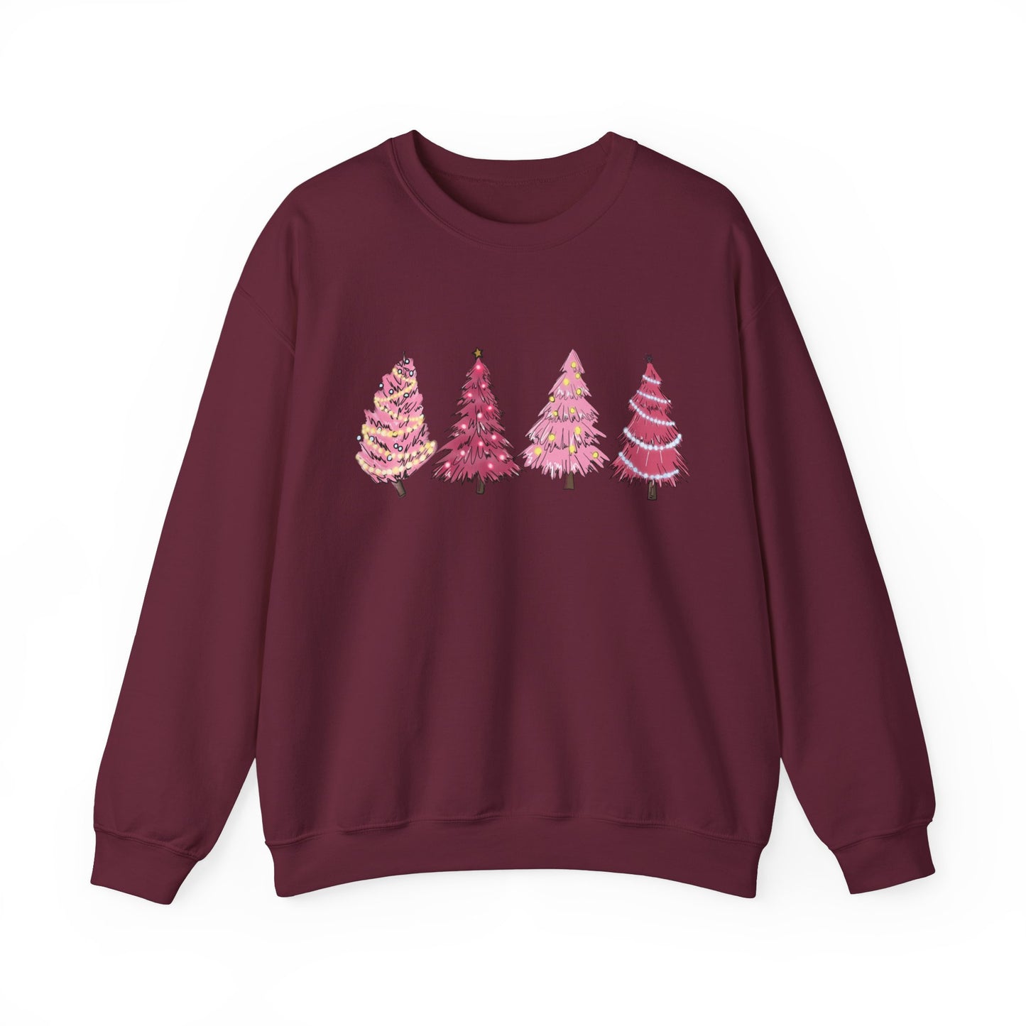 Lovely Pink Christmas Trees Sweatshirt