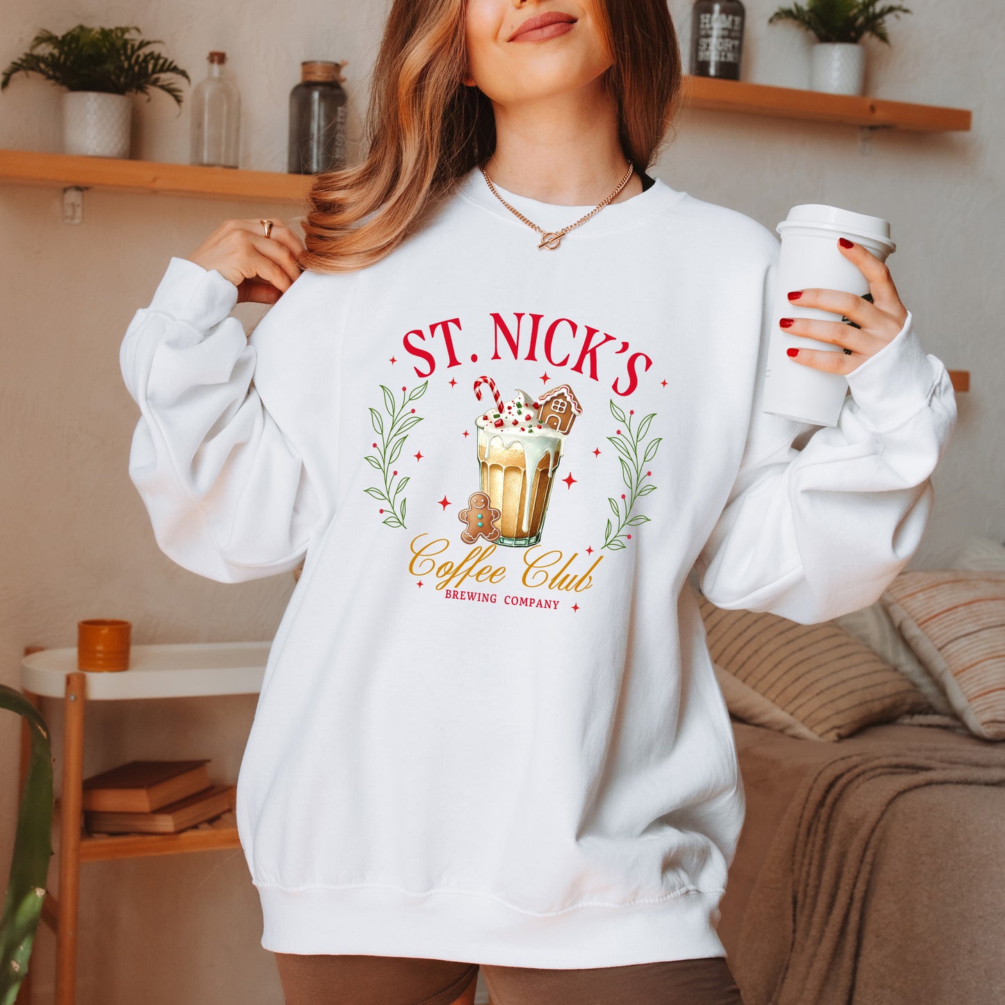 ST. Nick's Coffee Club Sweatshirt, Christmas gift