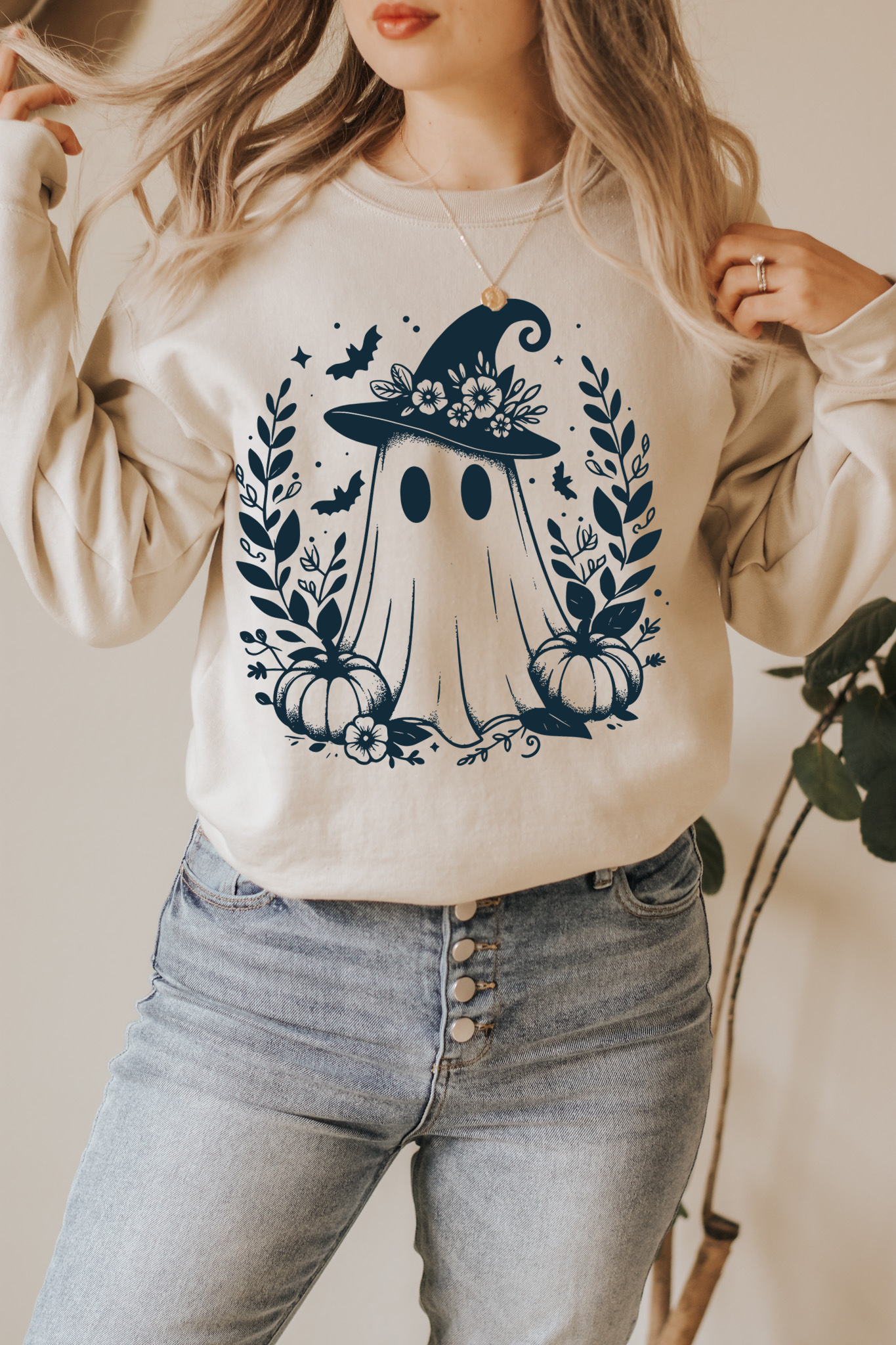 Spooky Boo In Flower Garden