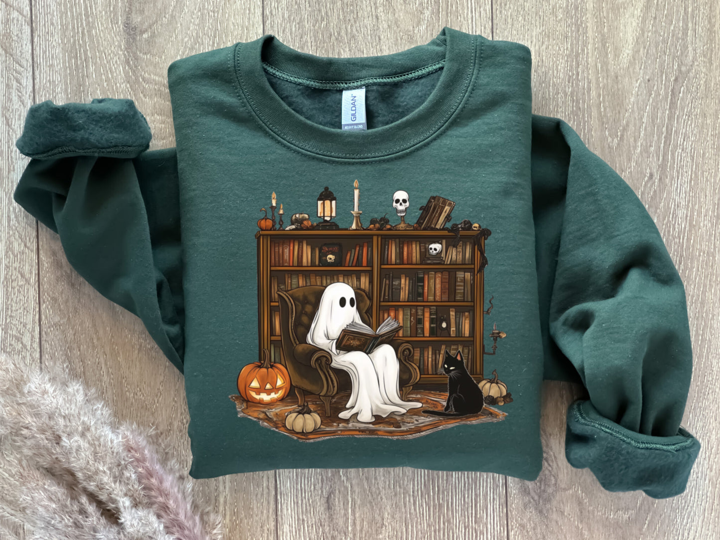Ghost Reading A Book Halloween Swearshirt