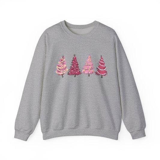 Lovely Pink Christmas Trees Sweatshirt