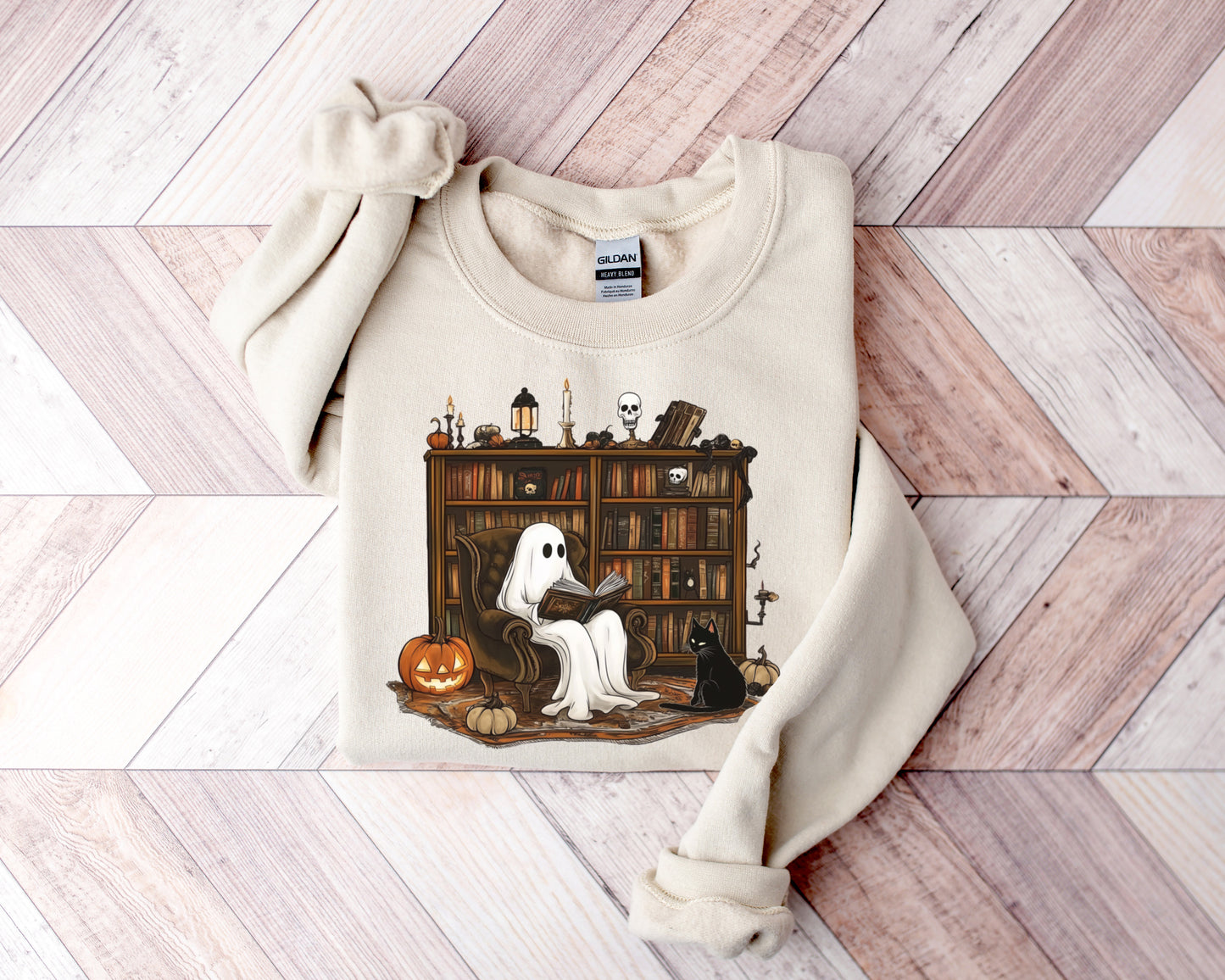 Ghost Reading A Book Halloween Swearshirt
