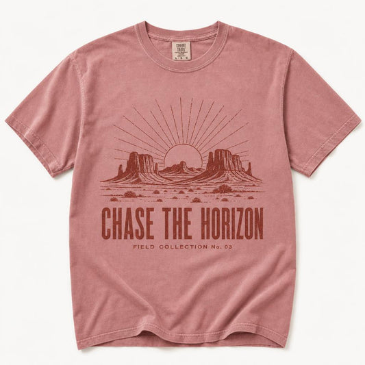 Chase the Horizon tee in peony